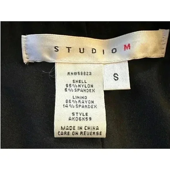 Studio M dress mini size Small black with white and purple print and side tie - Picture 5 of 16